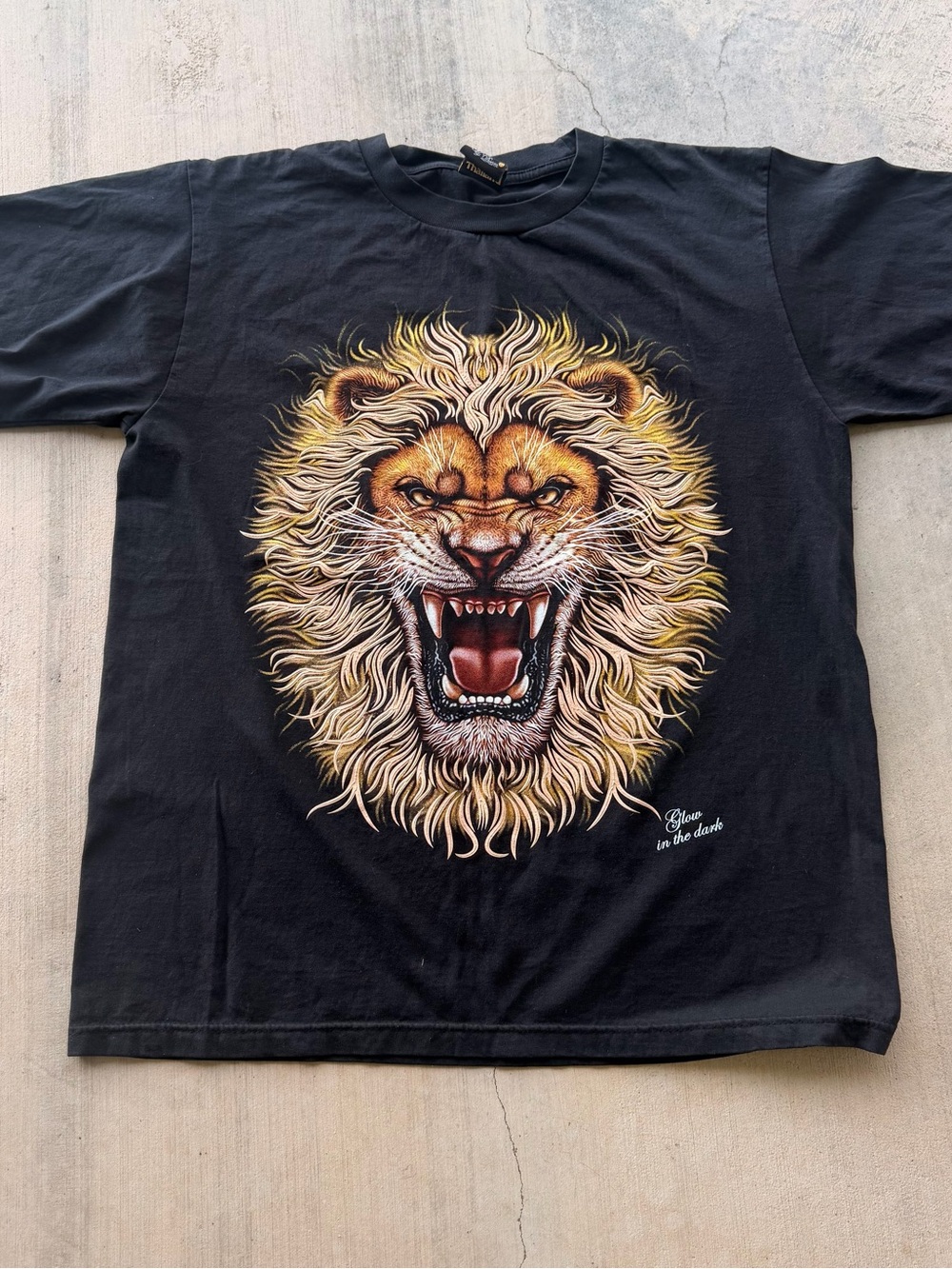 Men's Black Lion Graphic Tee - Fierce Crew Neck Shirt